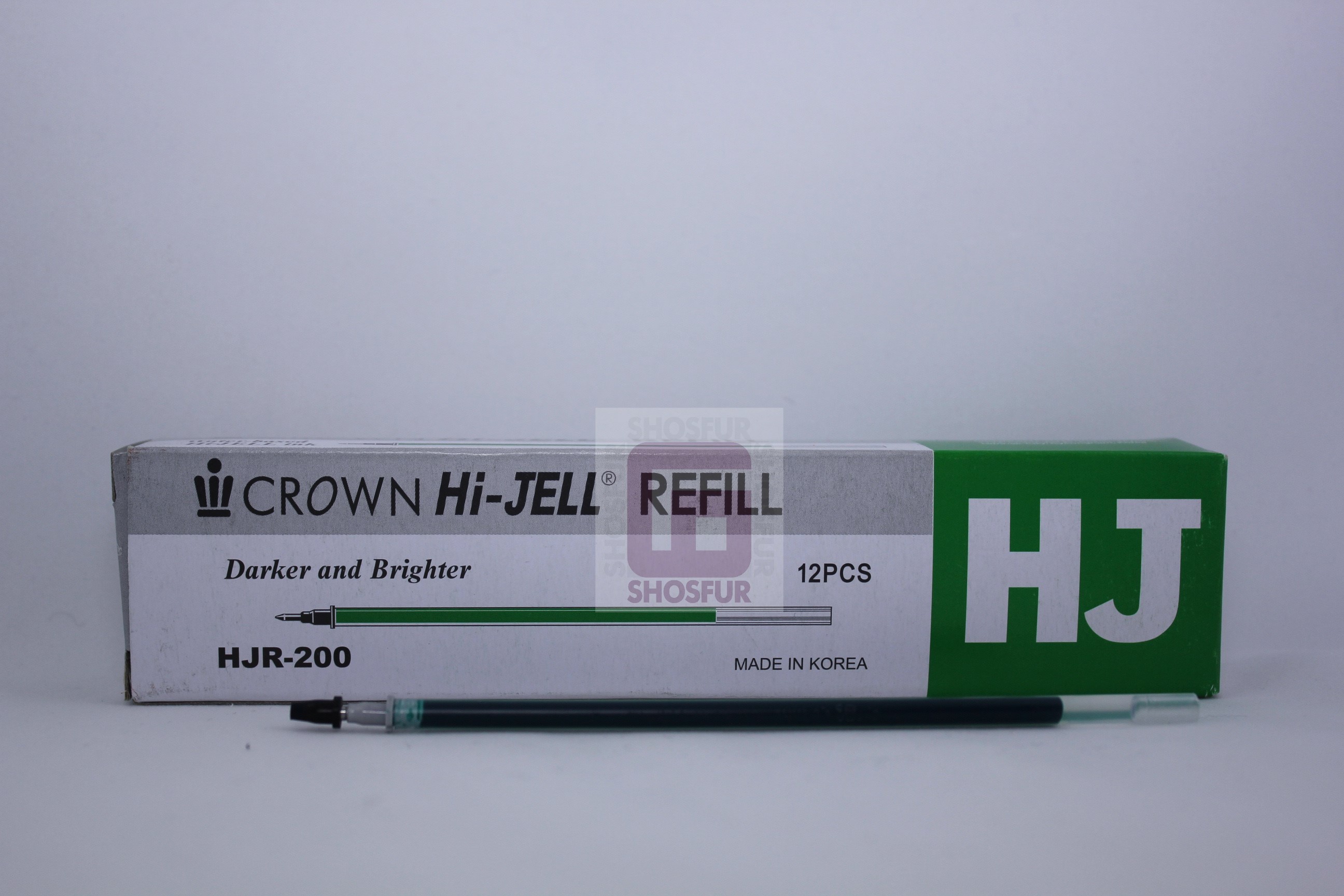 Стержень гелевый Crown "Hi-Jell" зеленый, 138мм, 0,5мм (12шт)