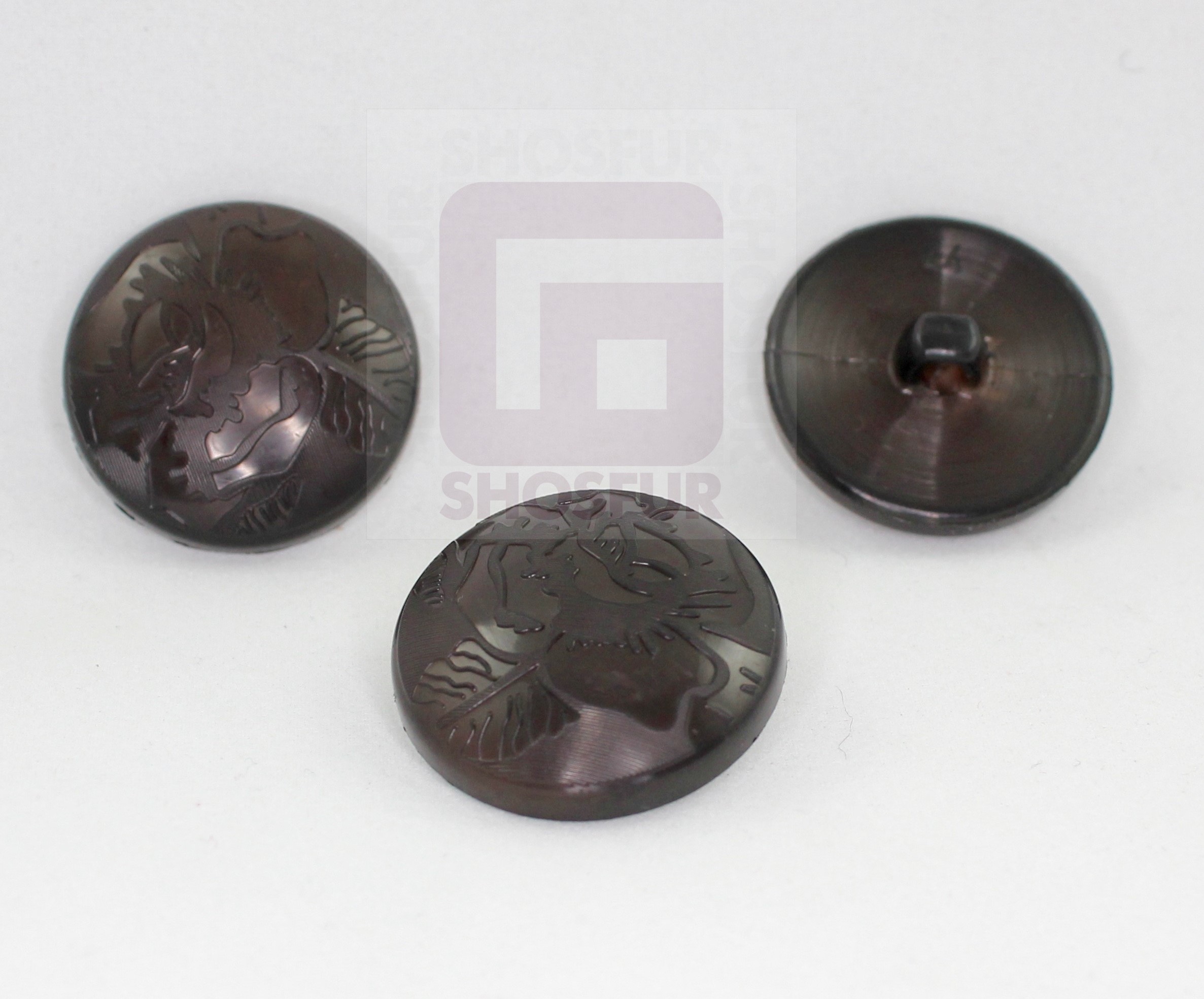 Пуговицы GS-27 т. коричневые 44L(28mm) ]
