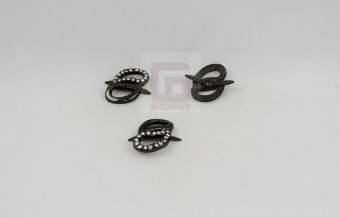 Украшение металл со стразами на прокол SNP - 010 (т. никель)