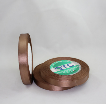 Тесьма атласная лента 10мм цв. коричневый